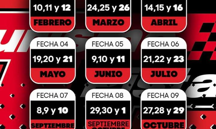 CALENDARIO CONFIRMADO PARA EL TURISMO PISTA