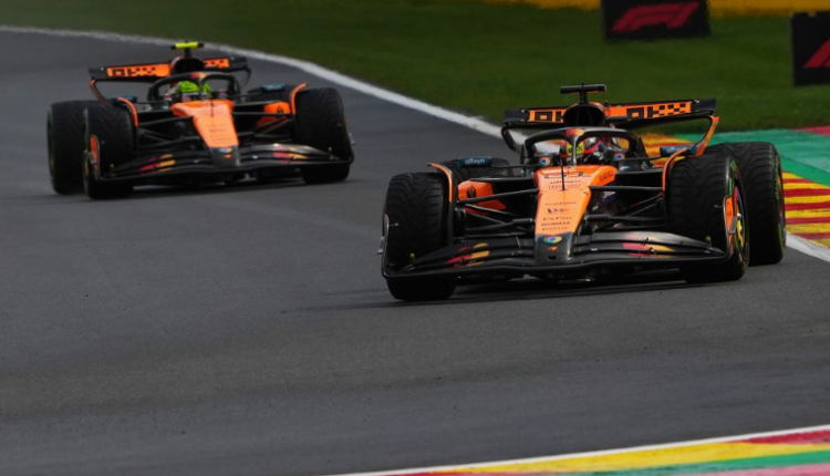 PIASTRI TUERCE EL BRAZO A NORRIS EN SPA